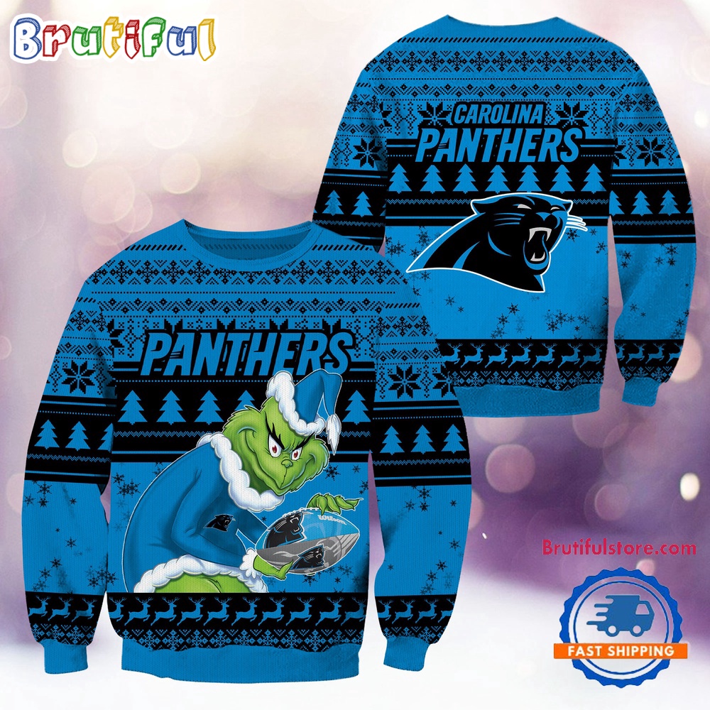 Sportswearmerch Carolina Panthers Football Grinch Christmas Sweater For Fan