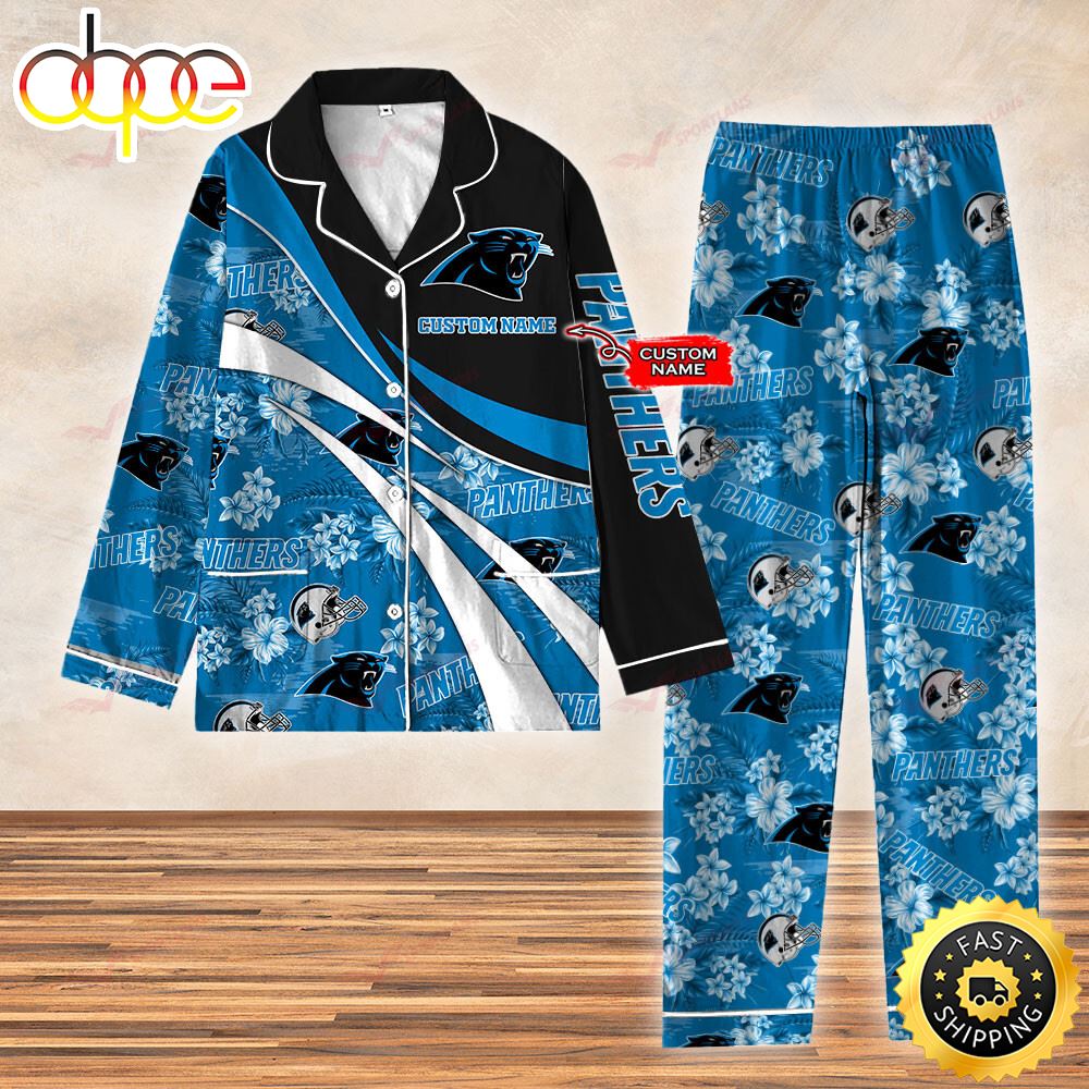 Sportswearmerch Carolina Panthers NFL 3D Personalized Christmas Personalized Pajamas For Fan
