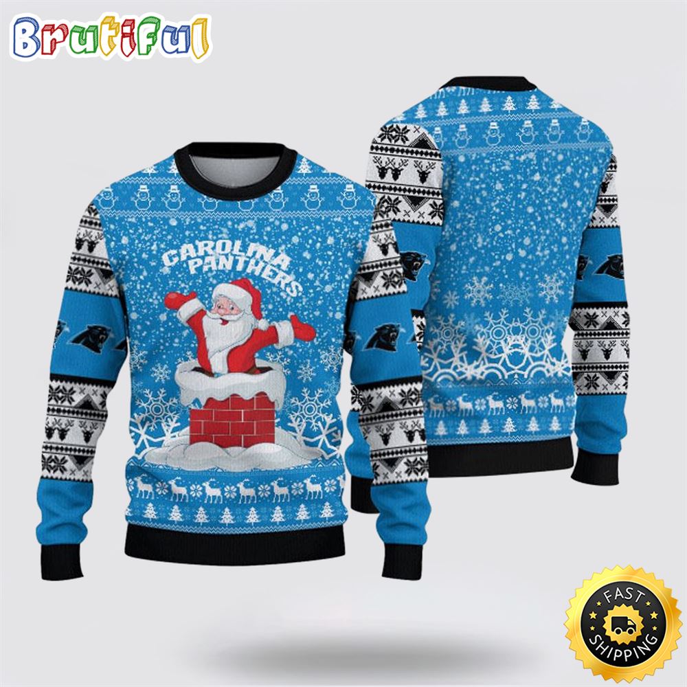 Sportswearmerch Carolina Panthers NFL And Santa Claus Christmas Sweater For Fan