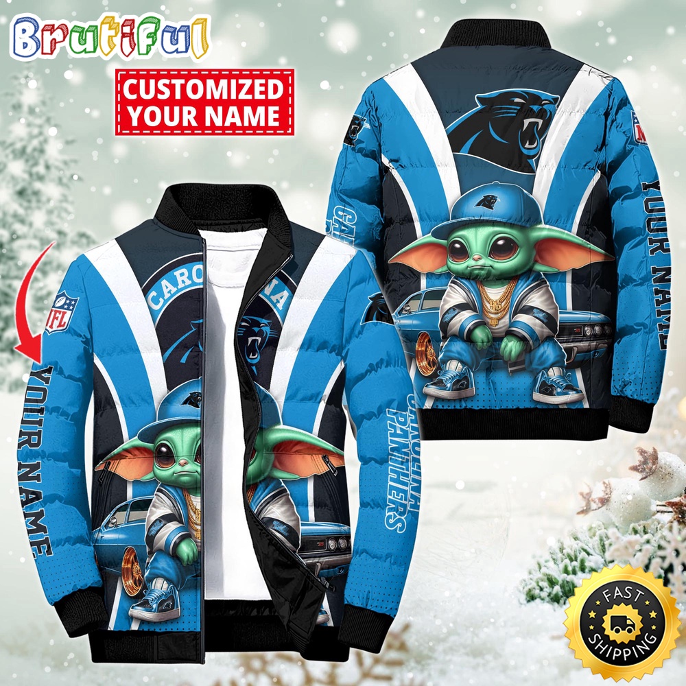Sportswearmerch Carolina Panthers NFL Baby Yoda Puffer Jacket For Fan