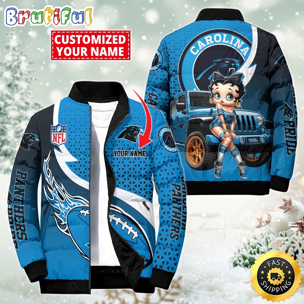 Sportswearmerch Carolina Panthers NFL Betty Boop Puffer Jacket For Fan