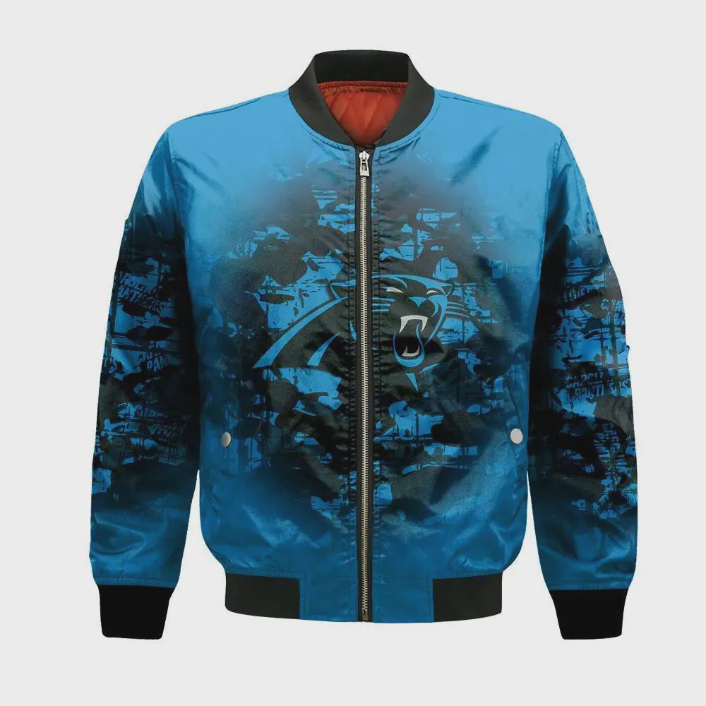 Sportswearmerch Carolina Panthers NFL Bomber Jacket Camouflage Vintage For Fan