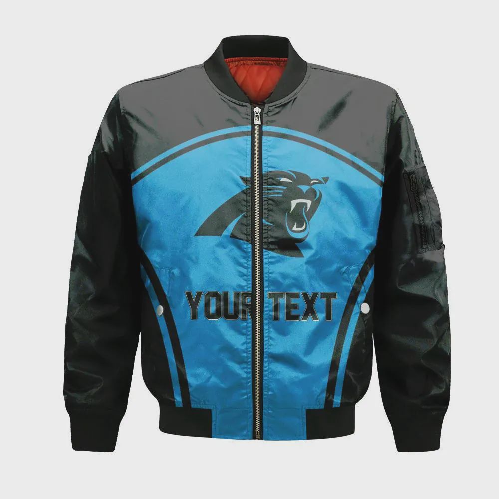 Sportswearmerch Carolina Panthers NFL Bomber Jacket Curve For Fan