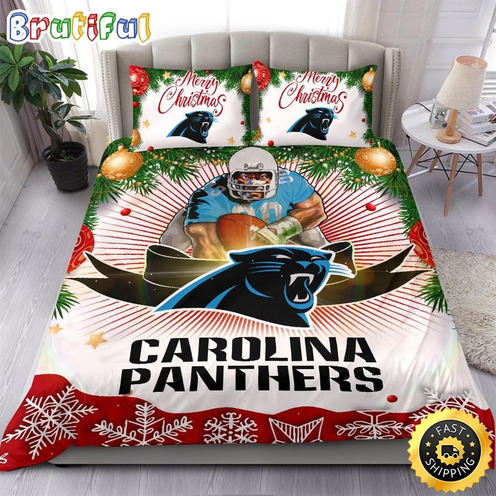 Sportswearmerch Carolina Panthers NFL Christmas Bedding Sets Merry For Fan