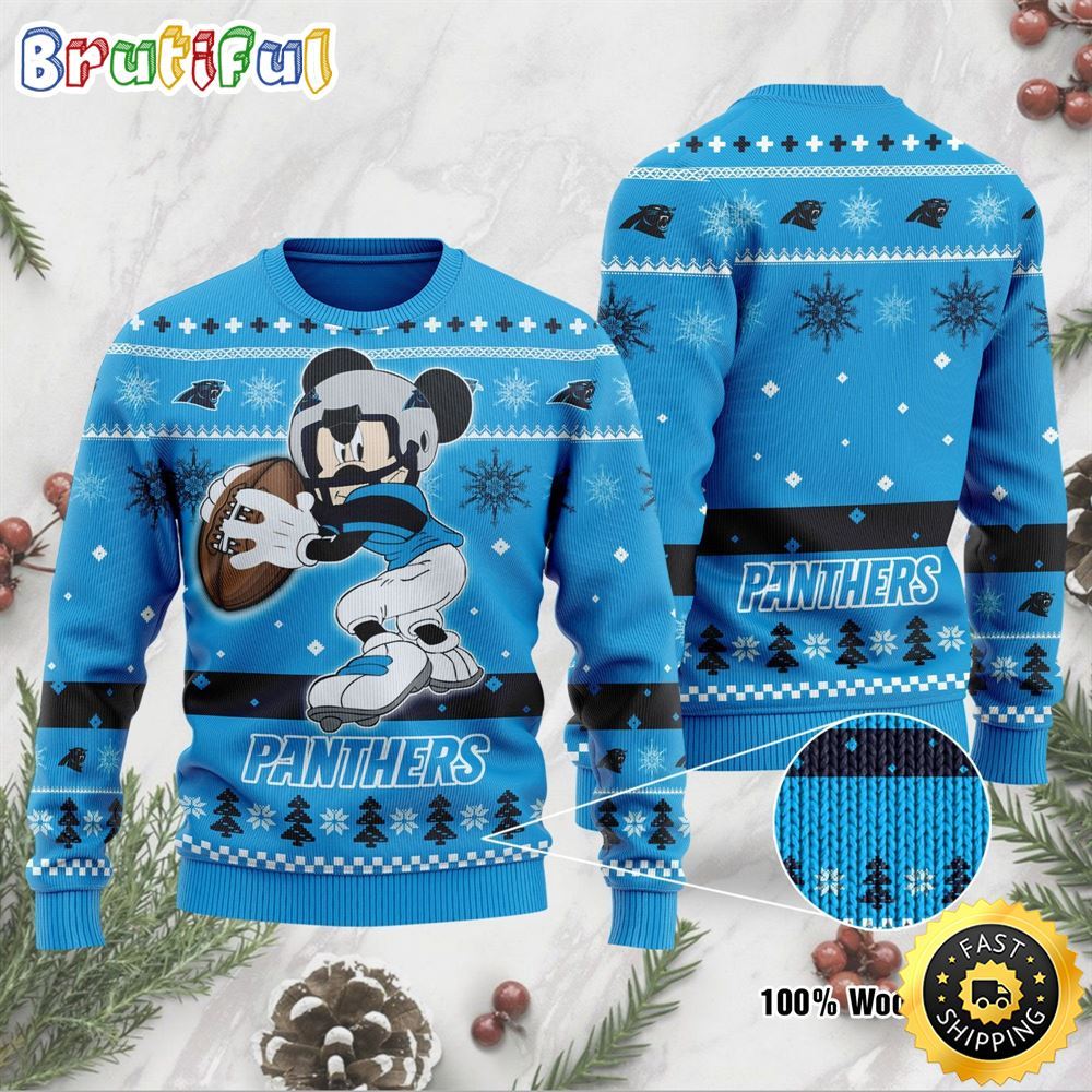 Sportswearmerch Carolina Panthers NFL Christmas Sweater Mickey Mouse For Fan