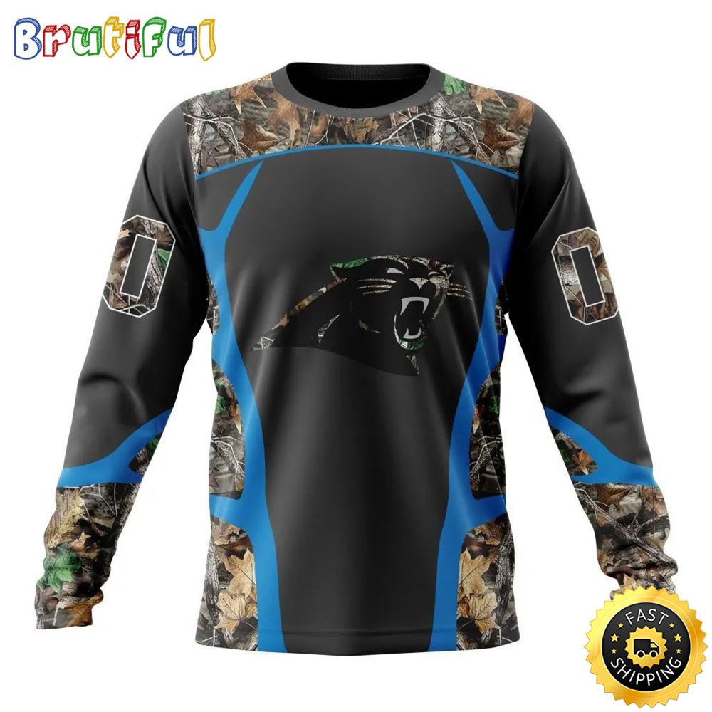 Sportswearmerch Carolina Panthers NFL Crewneck Camo Hunting Personalized Sweater For Fan