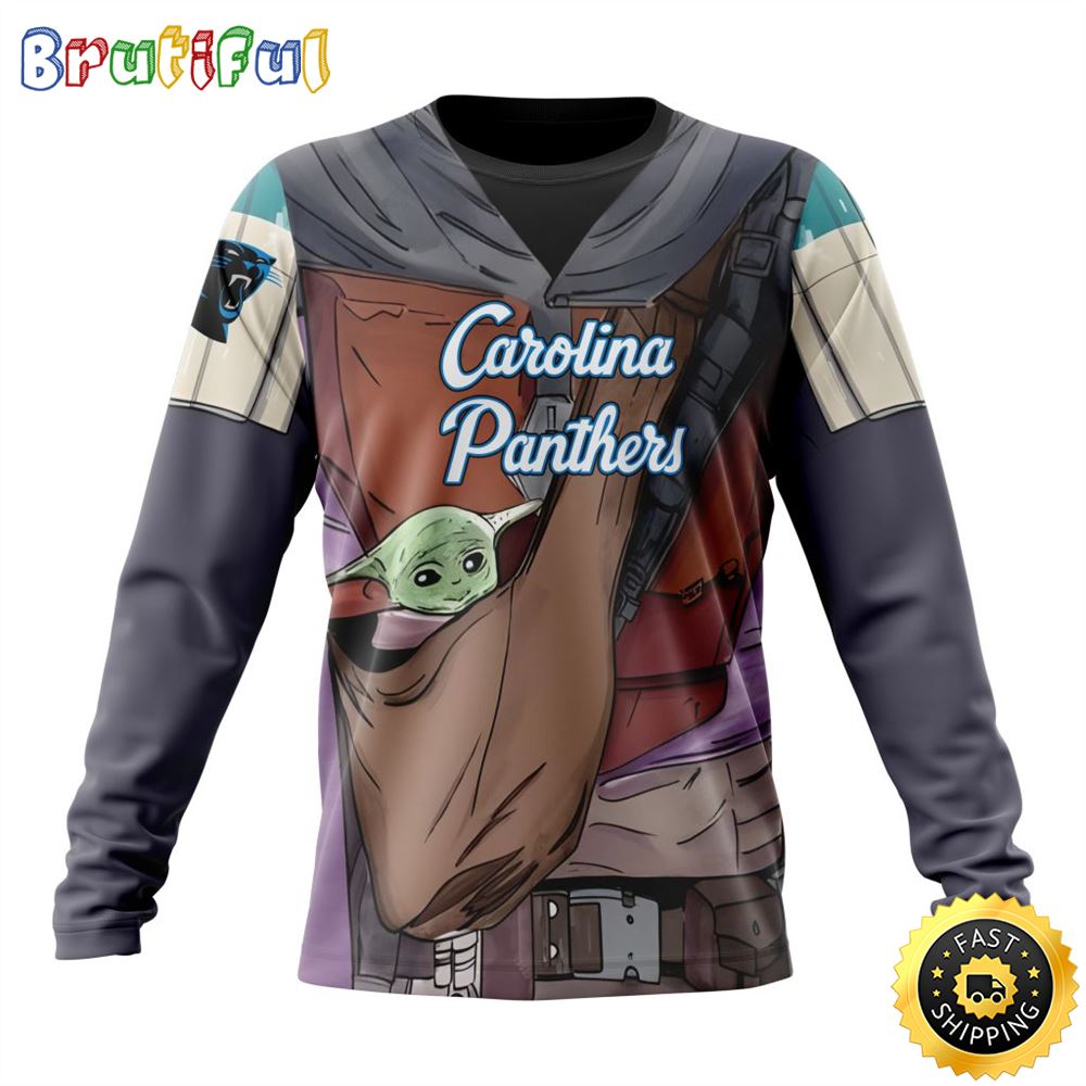 Sportswearmerch Carolina Panthers NFL Crewneck Mandalorian And Baby Yoda Personalized Sweater For Fan