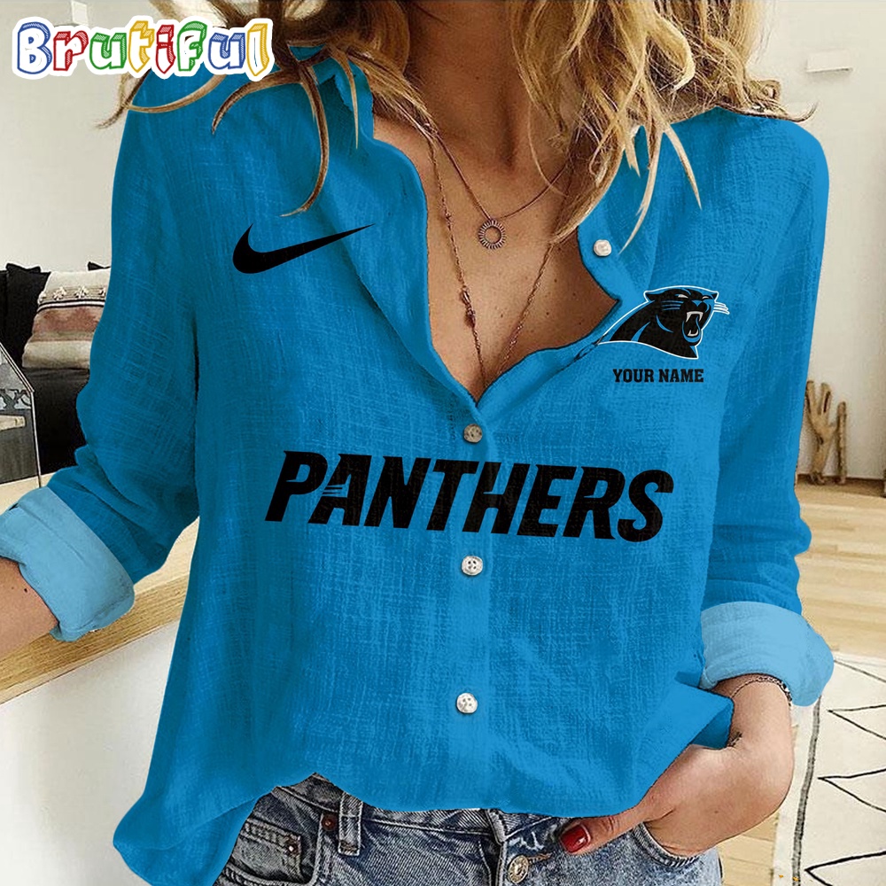 Sportswearmerch Carolina Panthers NFL Custom Women's Casual Shirt For Fan
