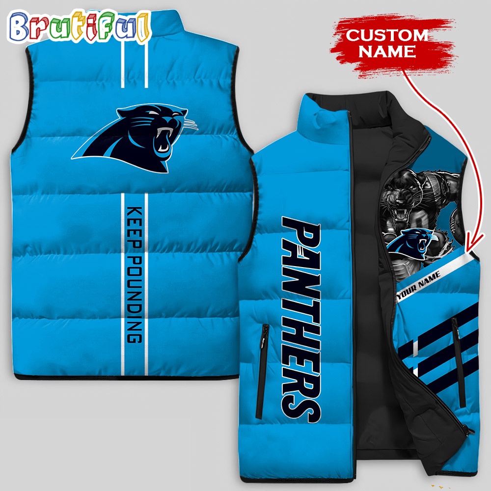 Sportswearmerch Carolina Panthers NFL Damn Right Sleeveless Down Puffer Jacket For Fan
