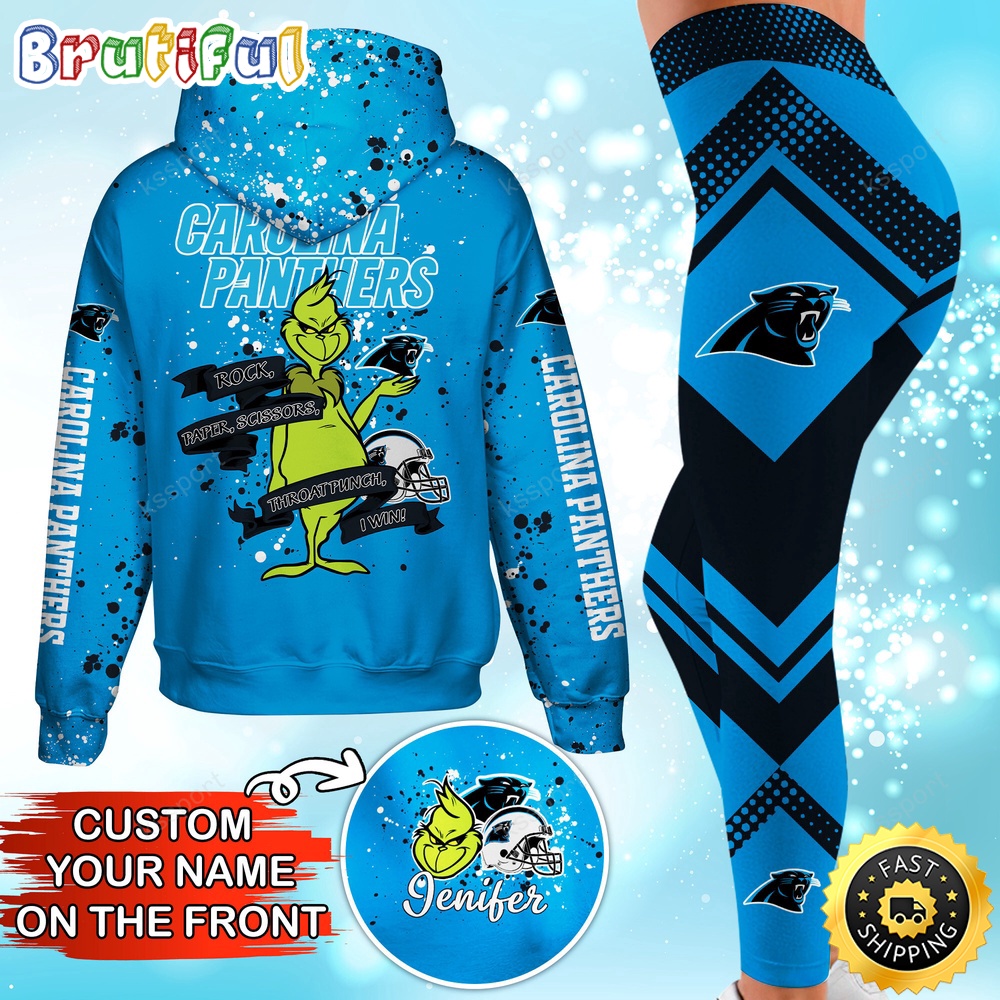 Sportswearmerch Carolina Panthers NFL Hoodie Leggings The Grinch For Fan