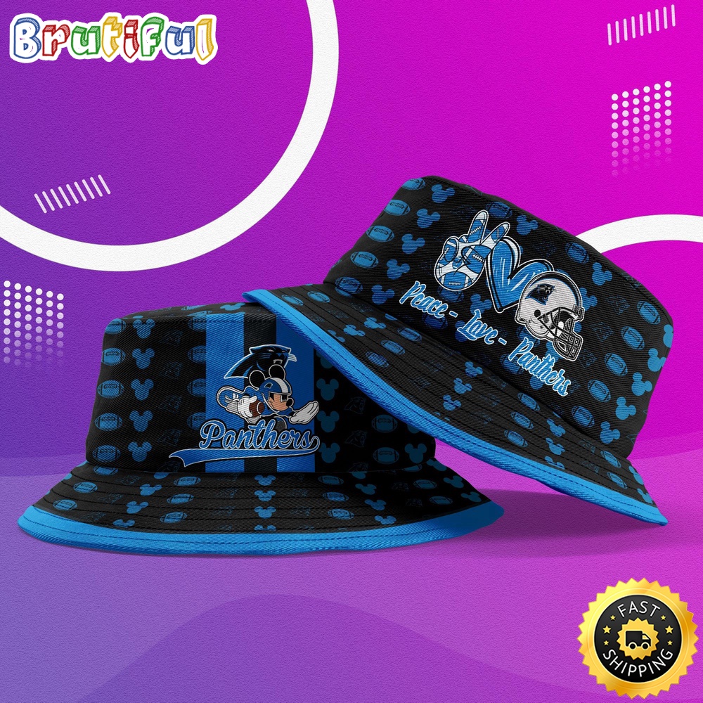 Sportswearmerch Carolina Panthers NFL Mickey Mouse Personalized Bucket Hat For Fan