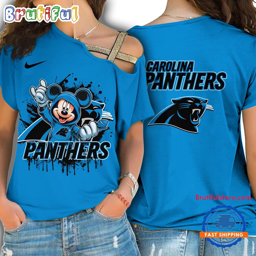 Sportswearmerch Carolina Panthers NFL Mickey Mouse Strapless Sleeve Short For Fan