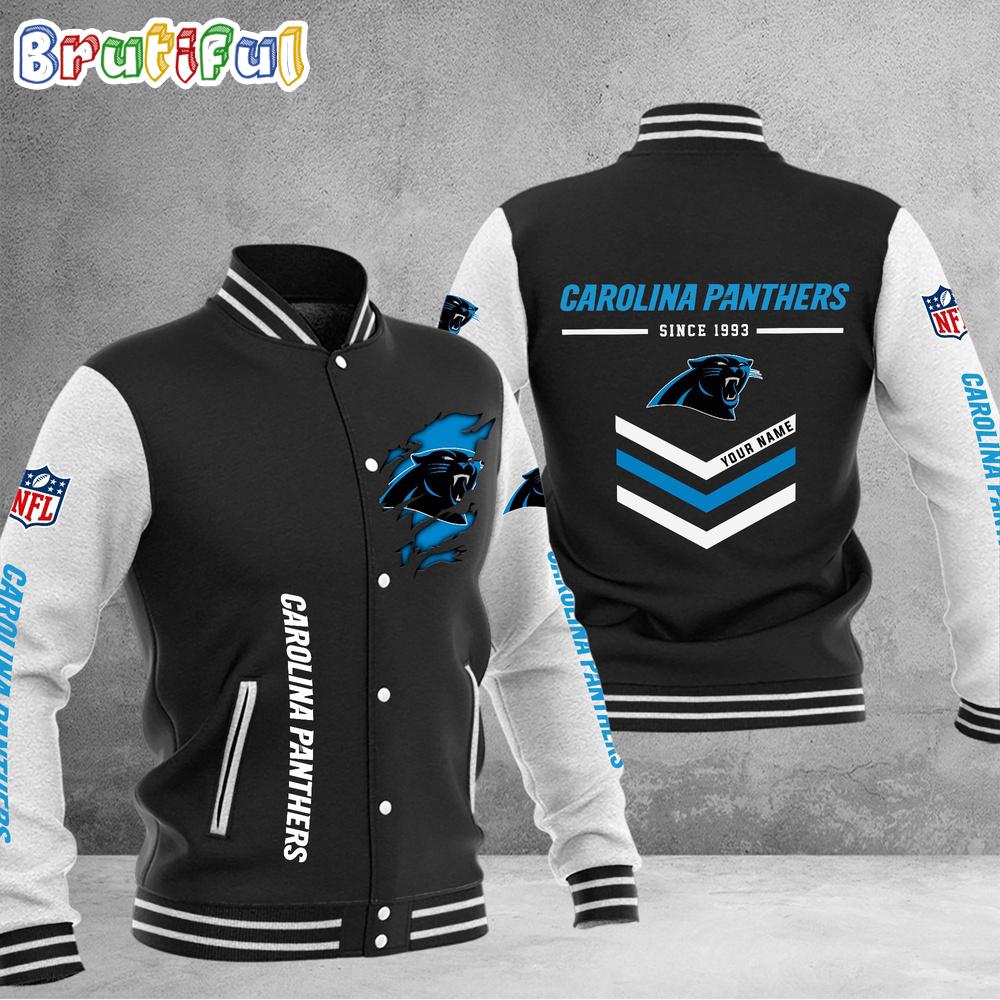 Sportswearmerch Carolina Panthers NFL Personalized Baseball Jacket For Fan