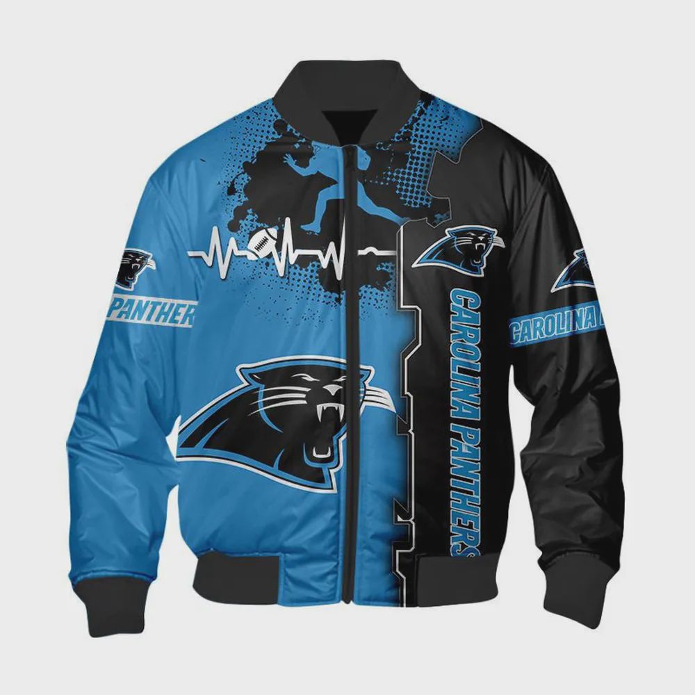 Sportswearmerch Carolina Panthers NFL Personalized Bomber Jacket For Fan