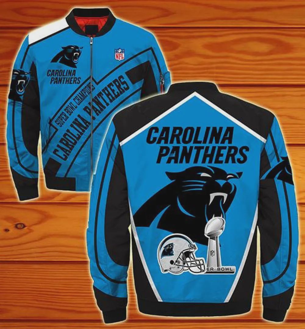 Sportswearmerch Carolina Panthers NFL Personalized Bomber Jacket For Fan