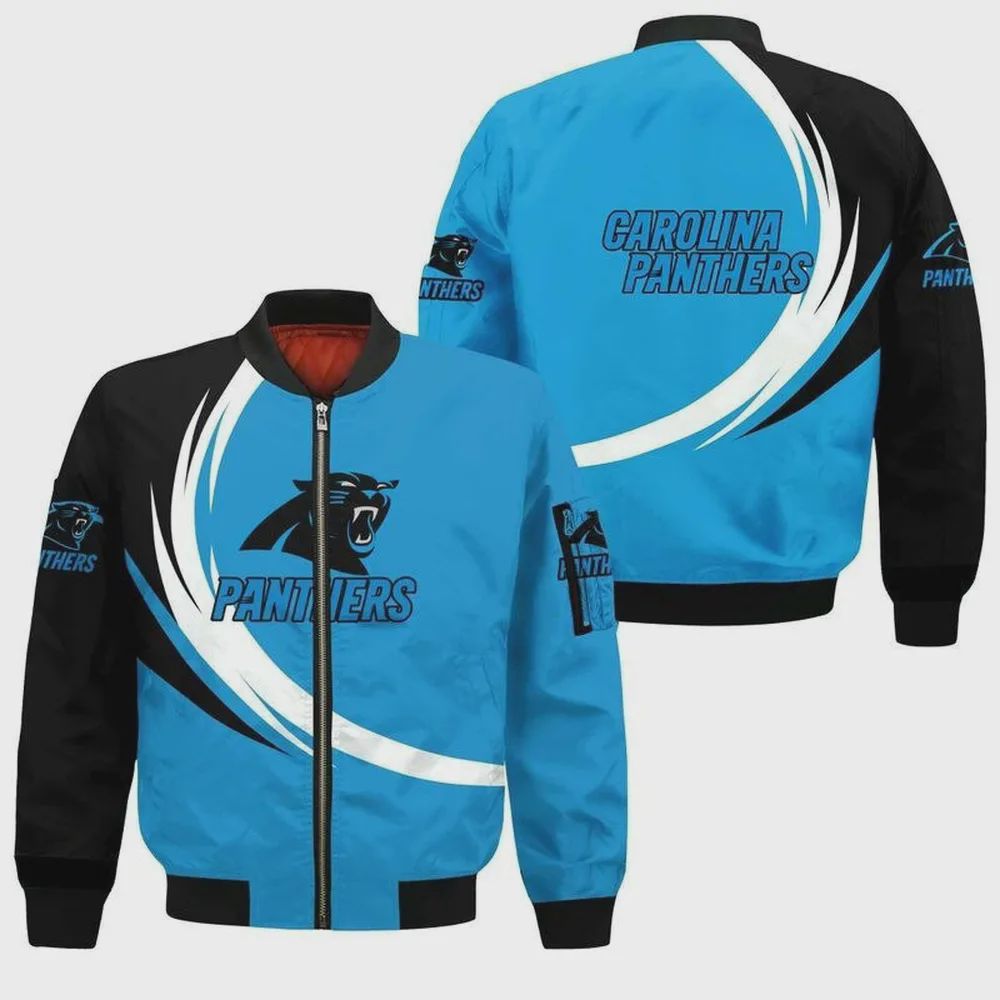 Sportswearmerch Carolina Panthers NFL Personalized Bomber Jacket For Fan