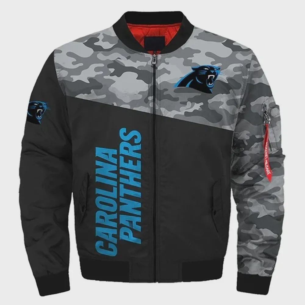 Sportswearmerch Carolina Panthers NFL Personalized Bomber Jacket For Fan