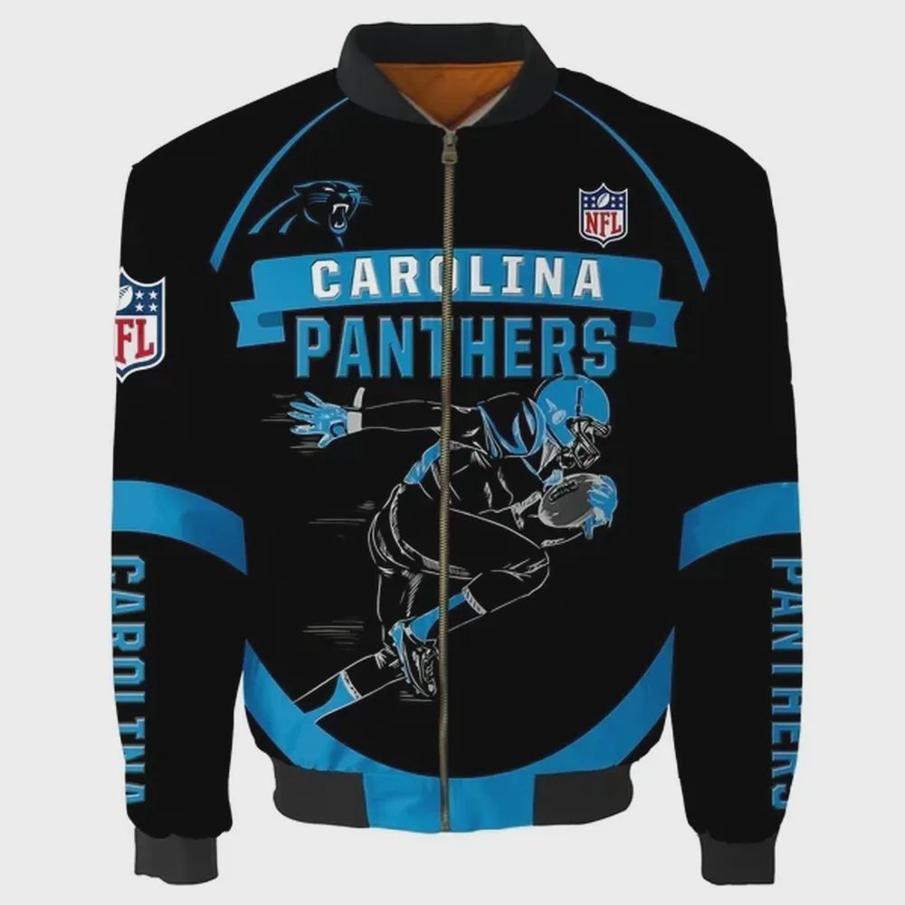 Sportswearmerch Carolina Panthers NFL Personalized Bomber Jacket For Fan