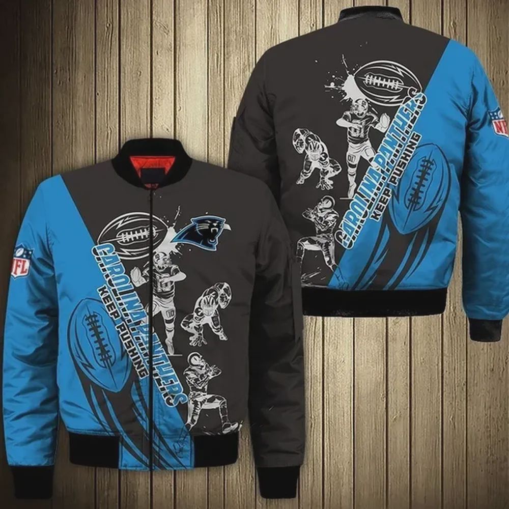 Sportswearmerch Carolina Panthers NFL Personalized Bomber Jacket For Fan