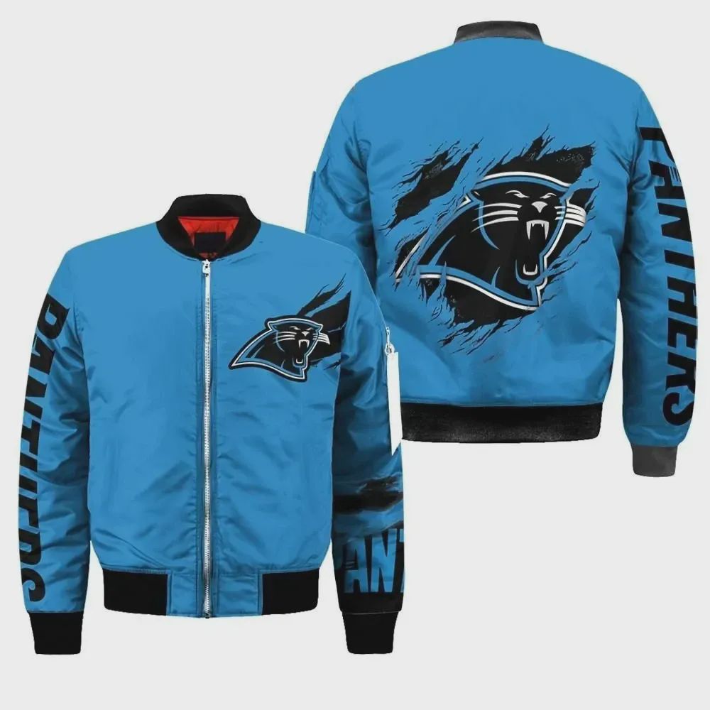 Sportswearmerch Carolina Panthers NFL Personalized Bomber Jacket For Fan