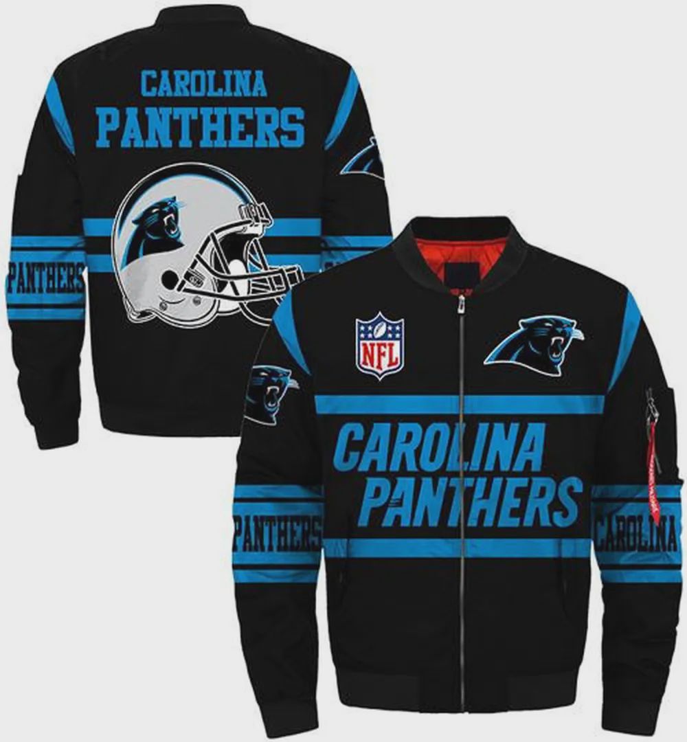 Sportswearmerch Carolina Panthers NFL Personalized Bomber Jacket For Fan