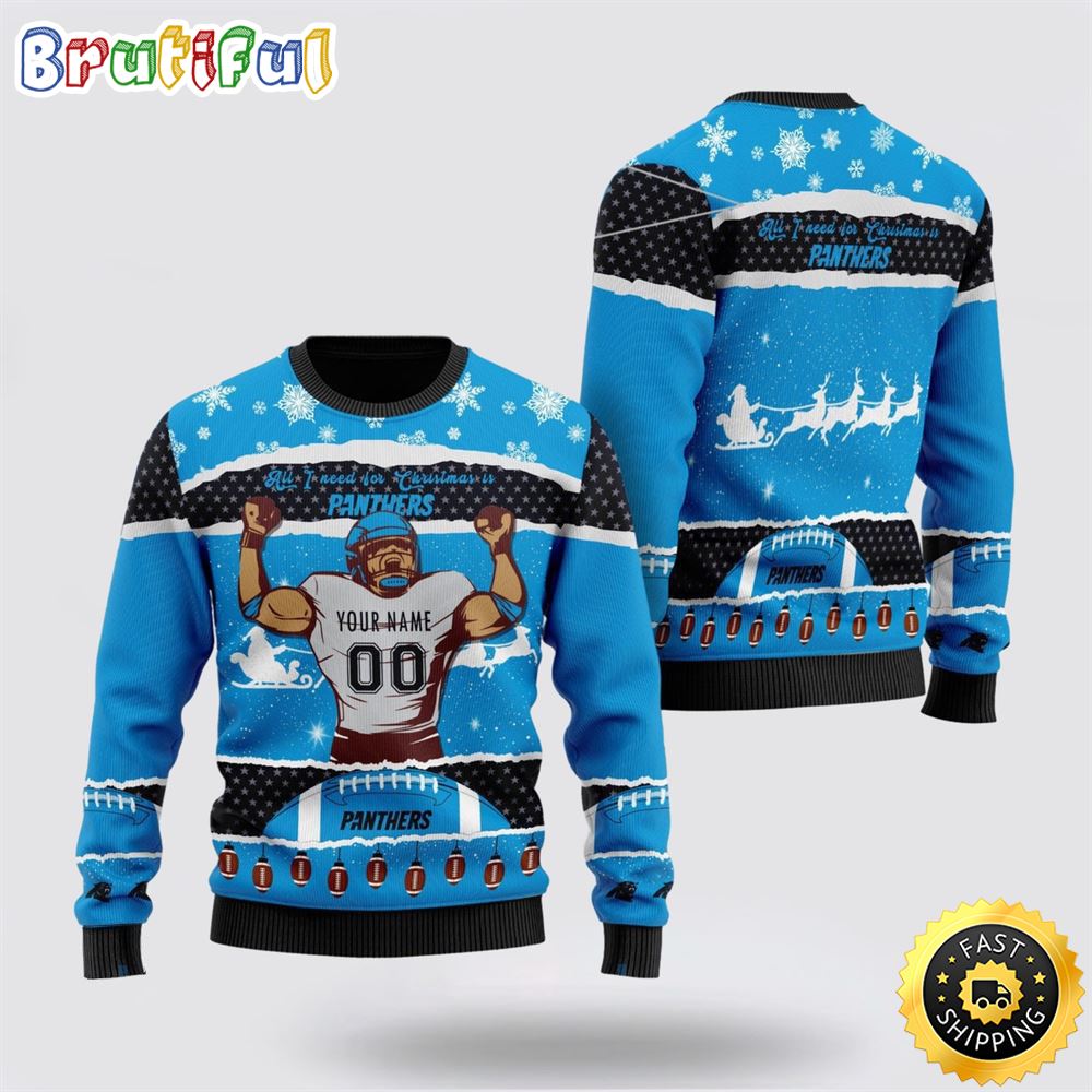 Sportswearmerch Carolina Panthers NFL Personalized Christmas Sweater For Fan