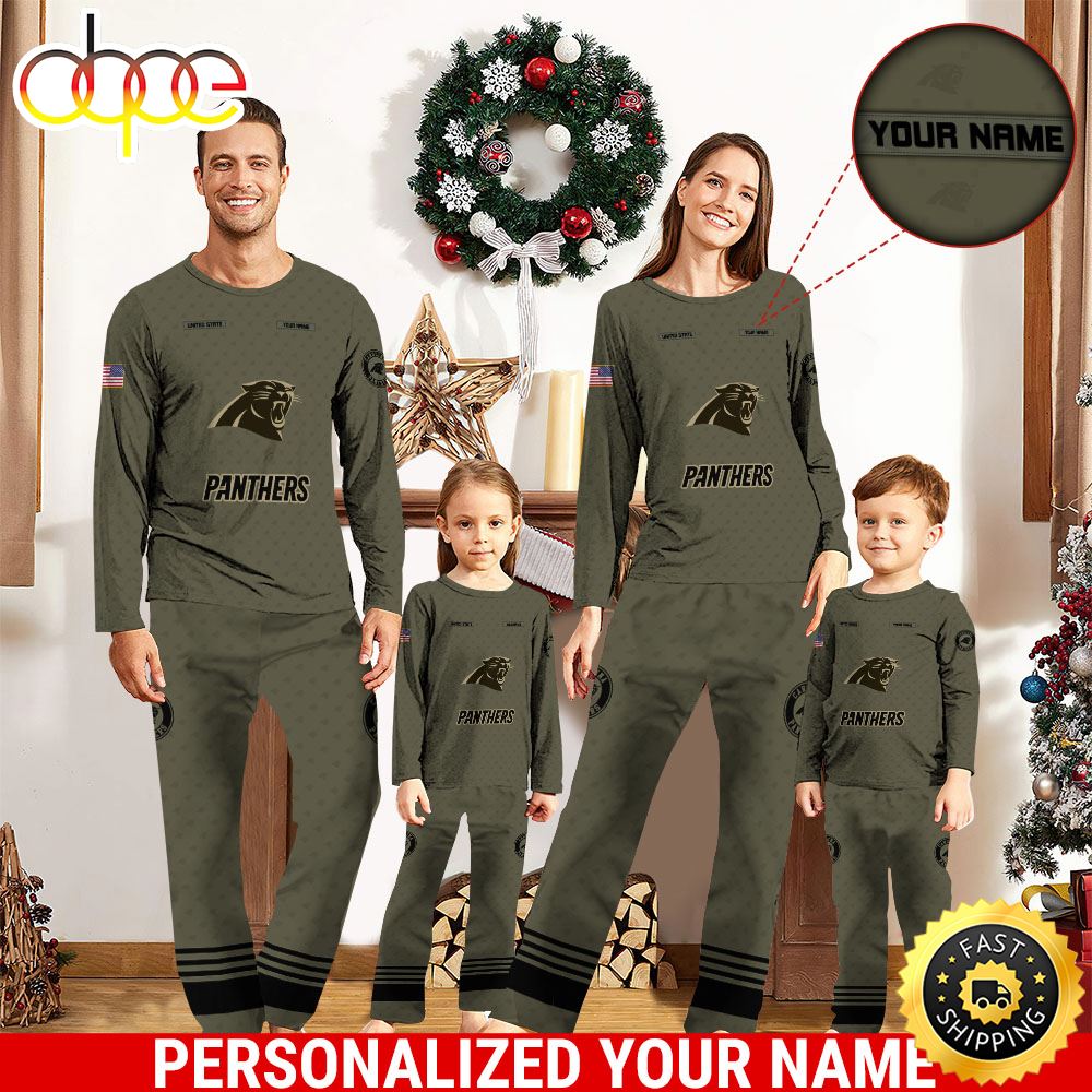 Sportswearmerch Carolina Panthers NFL Personalized Pajamas Family For Fan