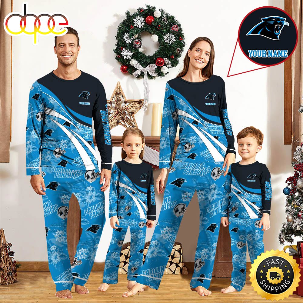 Sportswearmerch Carolina Panthers NFL Personalized Pajamas Family For Fan