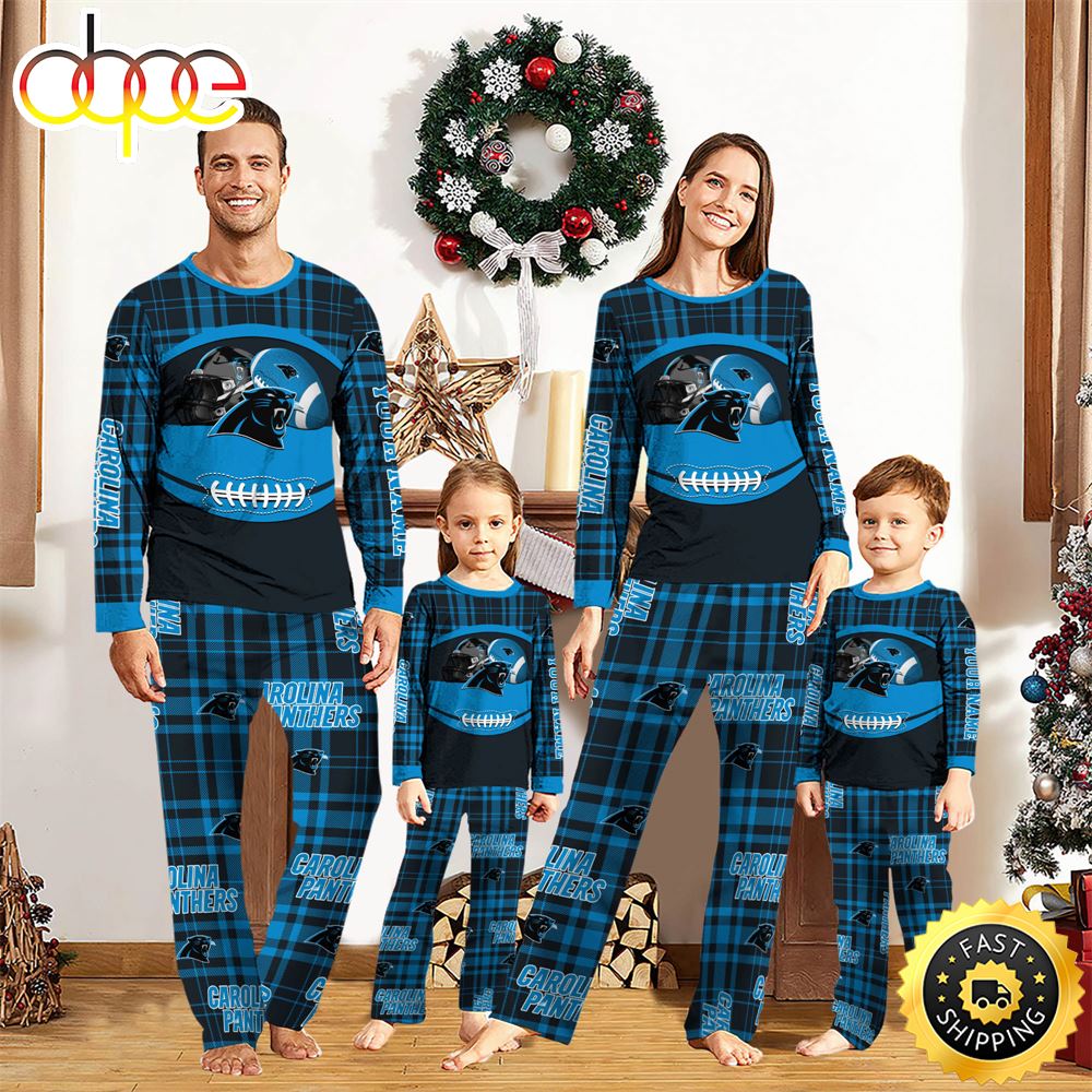 Sportswearmerch Carolina Panthers NFL Personalized Pajamas Family For Fan