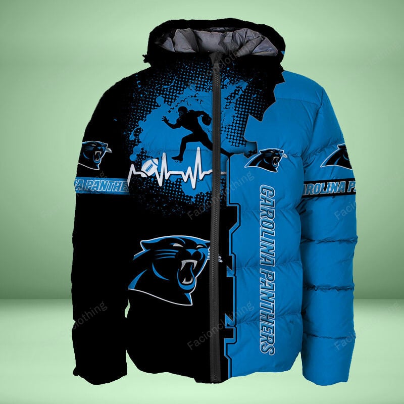 Sportswearmerch Carolina Panthers NFL Personalized Puffer Jacket For Fan