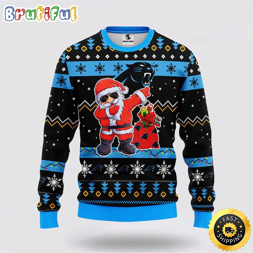 Sportswearmerch Carolina Panthers NFL Santa Claus Ugly Christmas Sweater For Fan