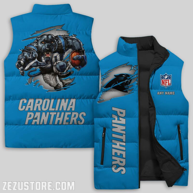 Sportswearmerch Carolina Panthers NFL Sleeveless Puffer Jacket For Fans