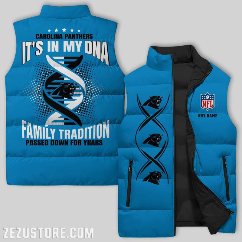 Sportswearmerch Carolina Panthers NFL Sleeveless Puffer Jacket For Fans