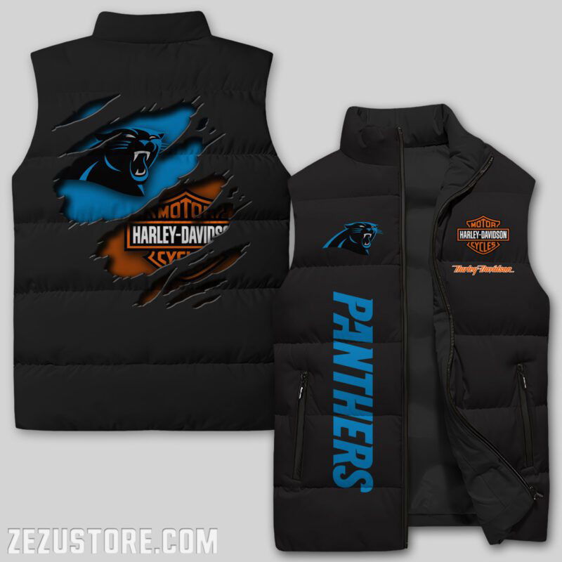 Sportswearmerch Carolina Panthers NFL Sleeveless Puffer Jacket For Fans