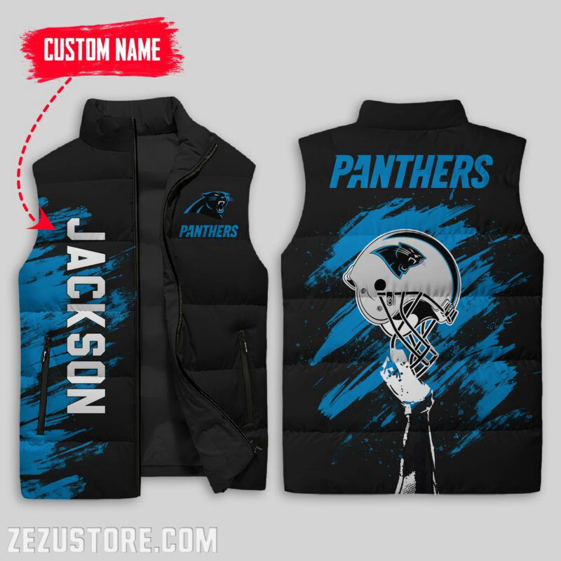 Sportswearmerch Carolina Panthers NFL Sleeveless Puffer Jacket For Fans