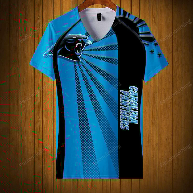 Sportswearmerch Carolina Panthers NFL V-neck Women T-shirt Personalized For Fan