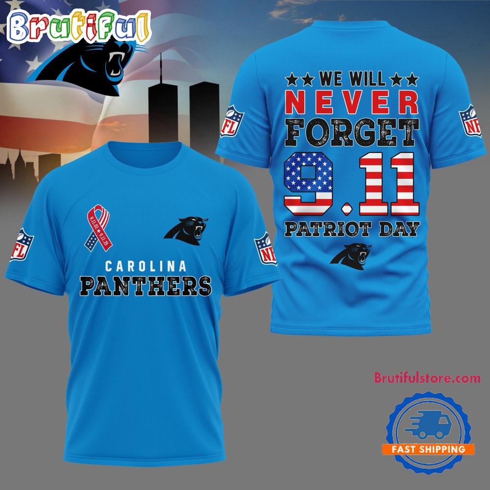 Sportswearmerch Carolina Panthers NFL We Will Never Forget 9 11 Patriot Day T-Shirt For Fan