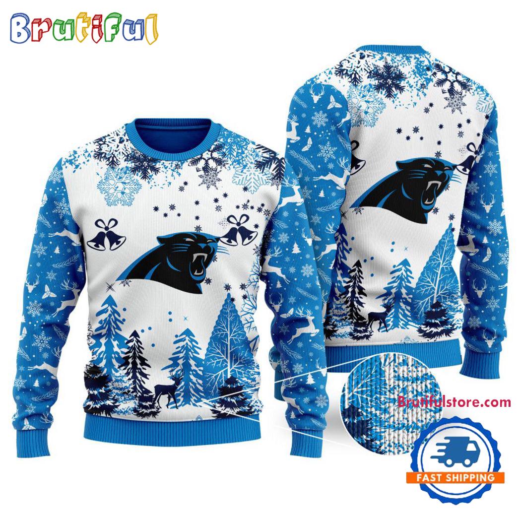 Sportswearmerch Carolina Panthers NFL Xmas Tree Christmas Sweater For Fan