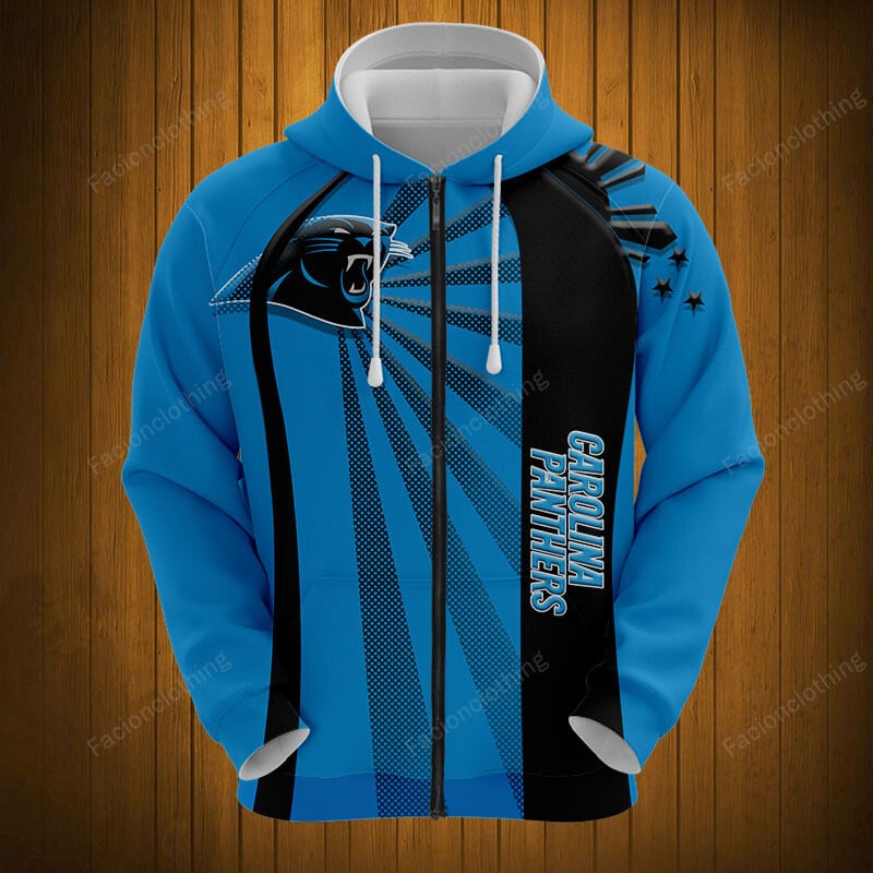 Sportswearmerch Carolina Panthers NFL Zip Hoodie Personalized For Fan