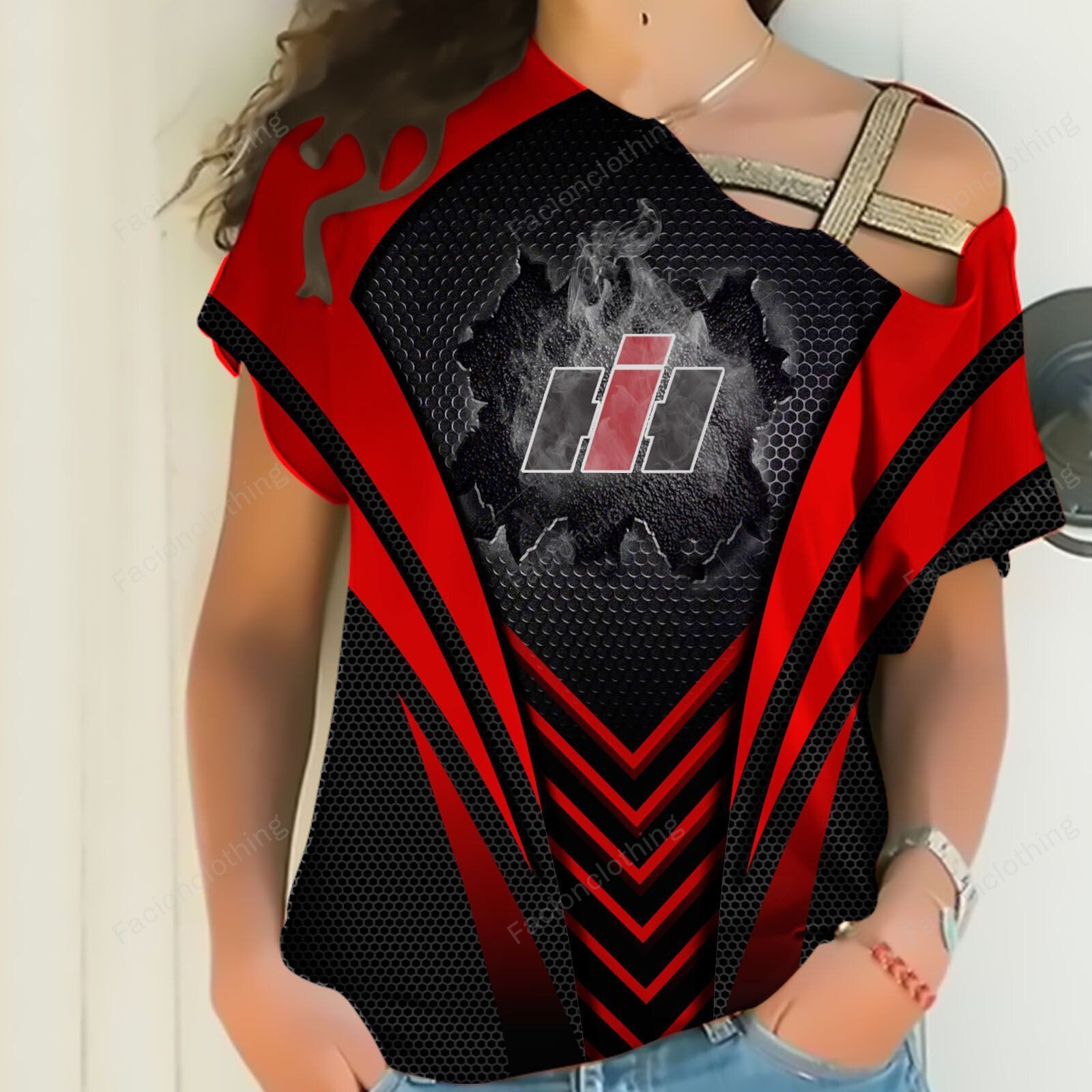 Sportswearmerch Case IH Tractor Personalized Strapless Short Sleeve For Fan