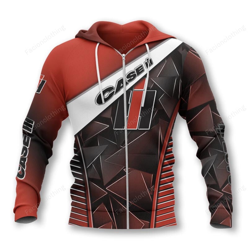 Sportswearmerch Case IH Tractor Personalized Zip Hoodie For Fan