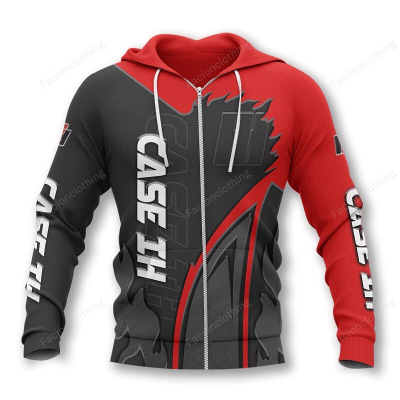 Sportswearmerch Case IH Tractor Personalized Zip Hoodie For Fan
