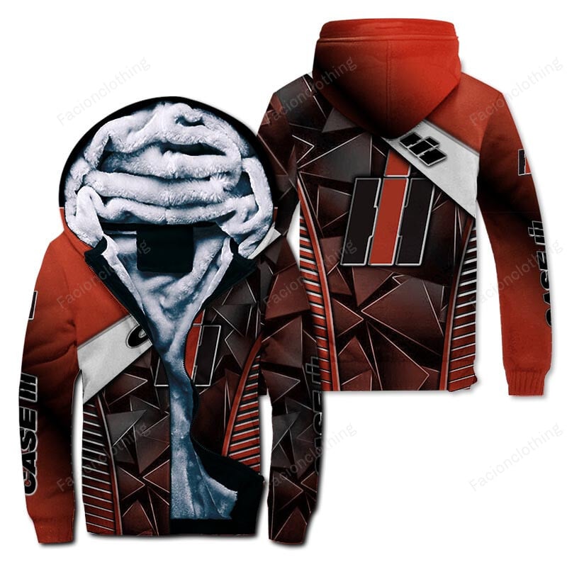 Sportswearmerch Case IH Tractor Personalized Zip Hoodie Velvet Hoodie For Fan