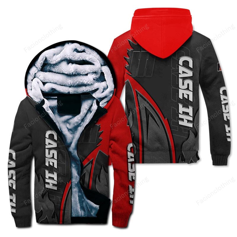 Sportswearmerch Case IH Tractor Personalized Zip Hoodie Velvet Hoodie For Fan