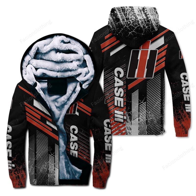 Sportswearmerch Case IH Tractor Personalized Zip Hoodie Velvet Hoodie For Fan