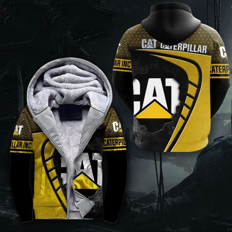 Sportswearmerch Caterpillar Inc Tractor Personalized Fashion Fleece Zip Hoodie Jacket For Fan