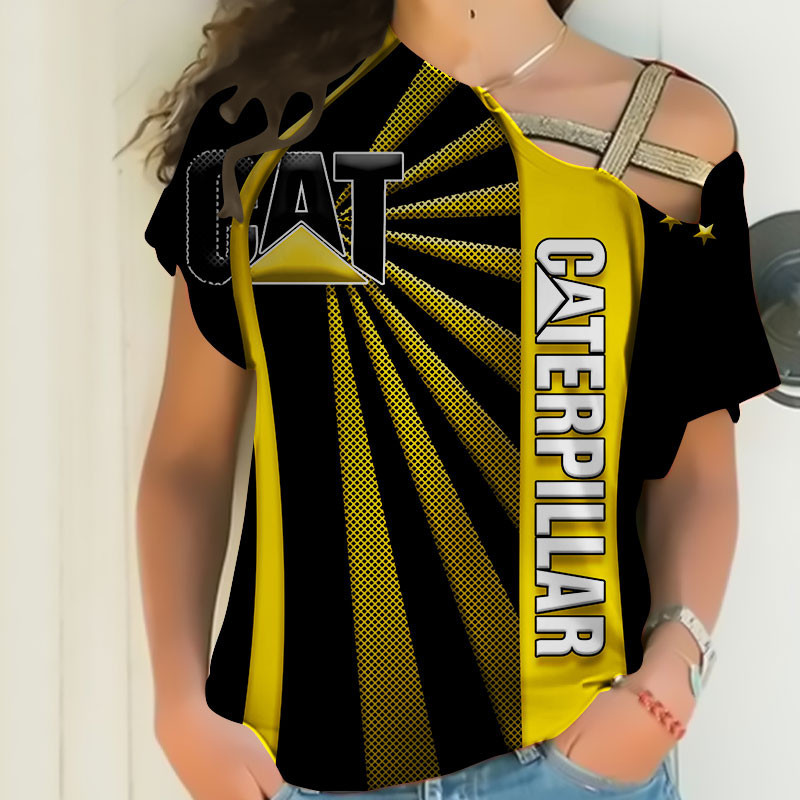 Sportswearmerch Caterpillar Inc Tractor Personalized Fashion Strapless Short Sleeve For Fan