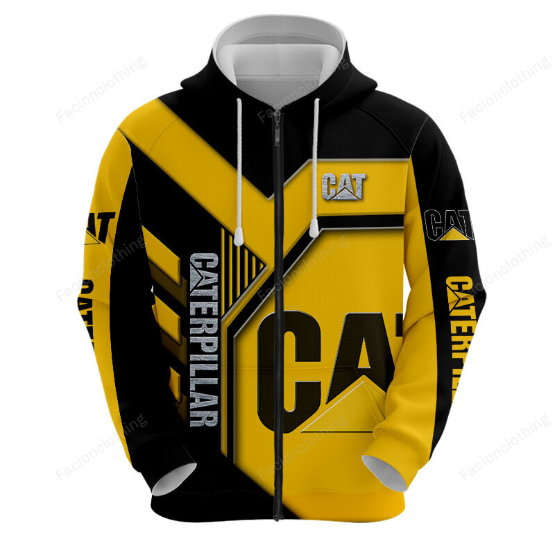 Sportswearmerch Caterpillar Inc Tractor Personalized Fashion Zip Hoodie For Fan