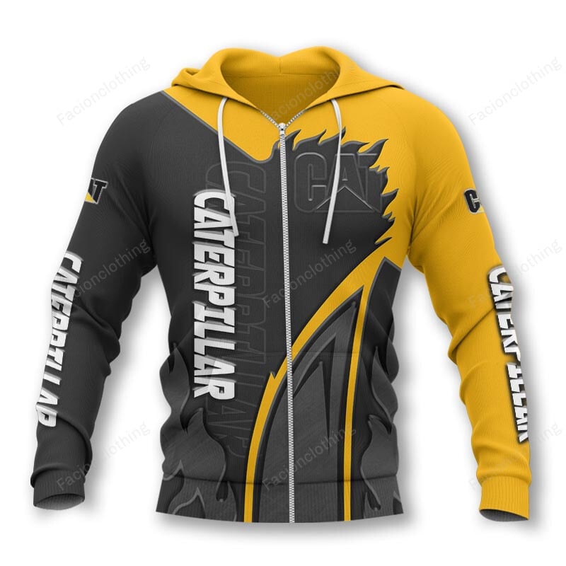 Sportswearmerch Caterpillar Inc Tractor Personalized Zip Hoodie For Fan