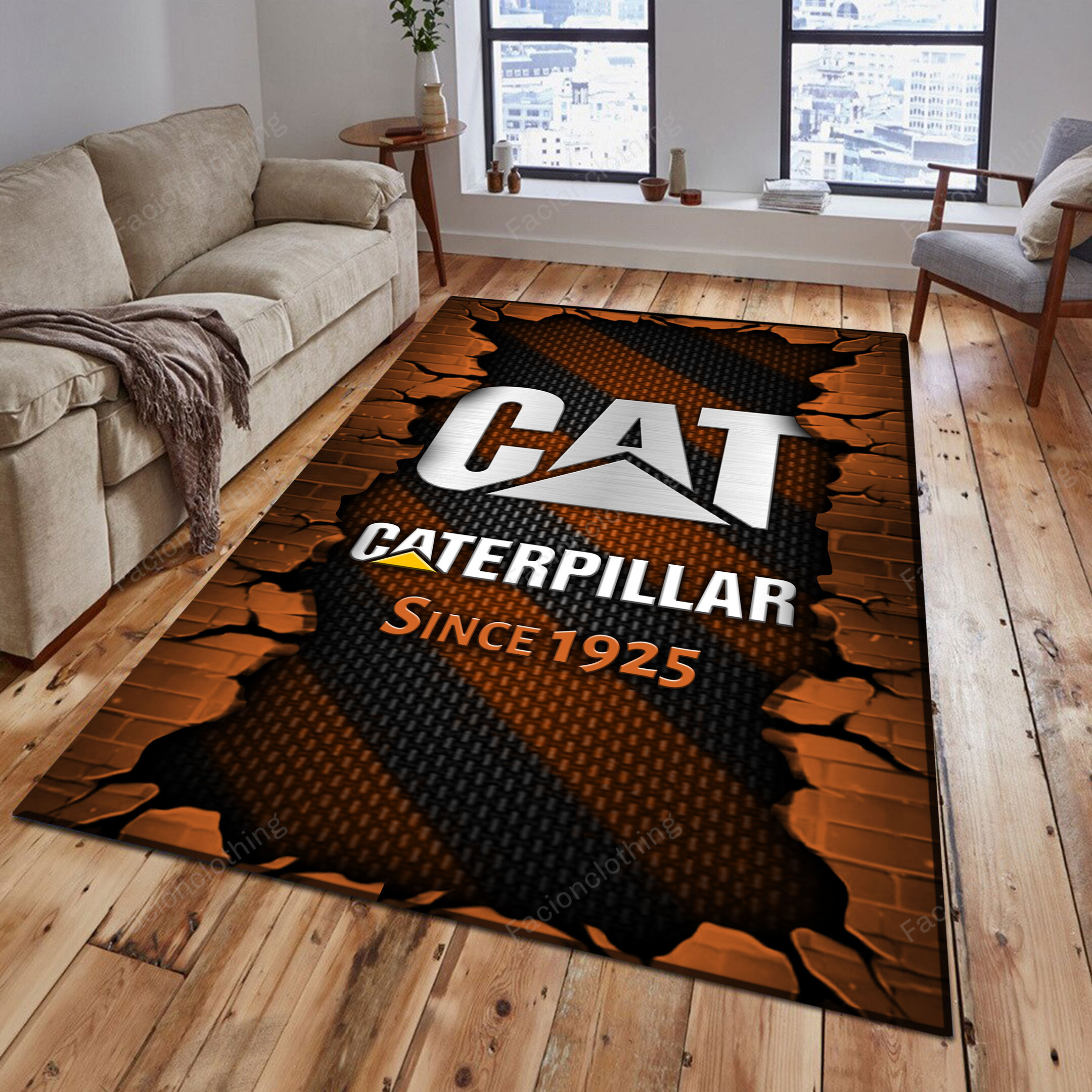 Sportswearmerch Caterpillar Tractor Personalized Rug For Fan